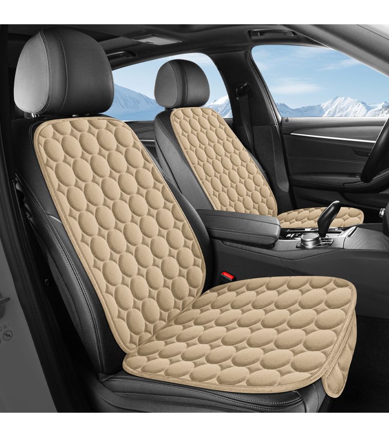 1pc Red Plush Car Seat Cover for Front Passenger Seat With Storage Bag Sleek Design Fine Stitching All Season Use Comfortable Durable Universal Fit - Image 4
