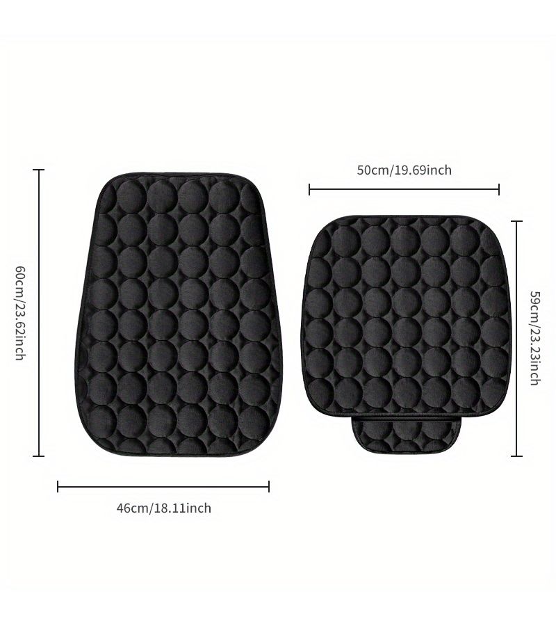 1pc Red Plush Car Seat Cover for Front Passenger Seat With Storage Bag Sleek Design Fine Stitching All Season Use Comfortable Durable Universal Fit - Image 2