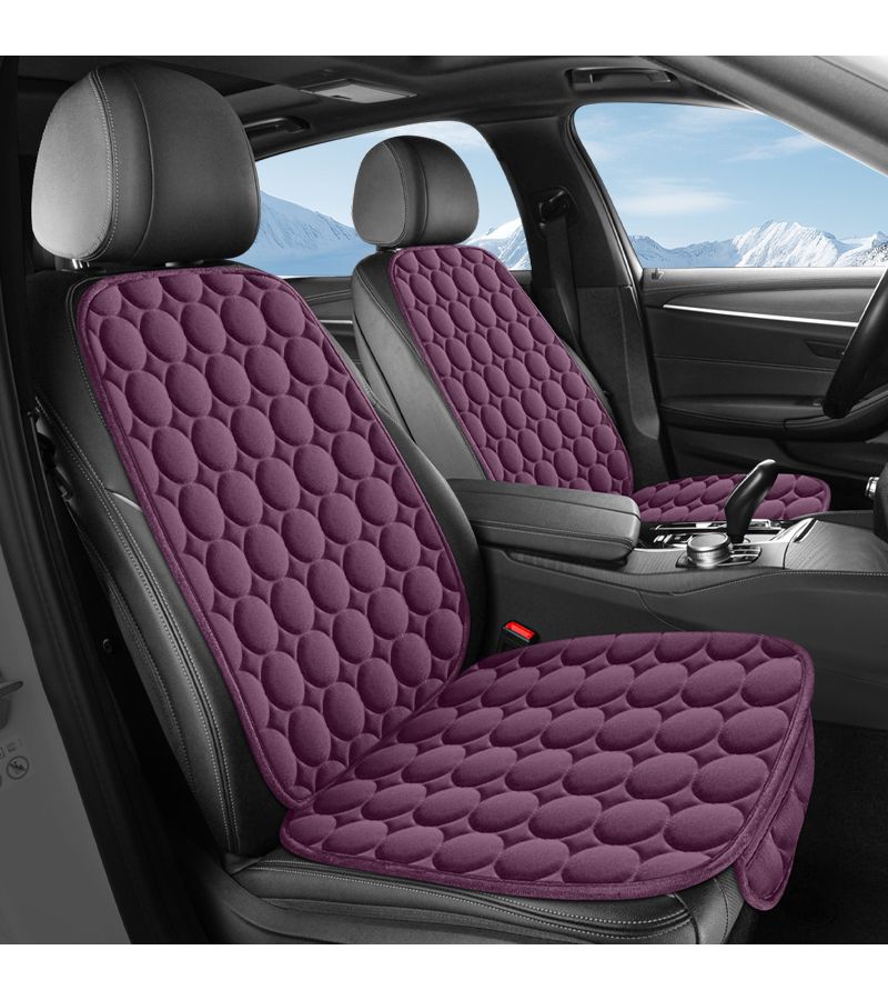 1pc Red Plush Car Seat Cover for Front Passenger Seat With Storage Bag Sleek Design Fine Stitching All Season Use Comfortable Durable Universal Fit - Image 3