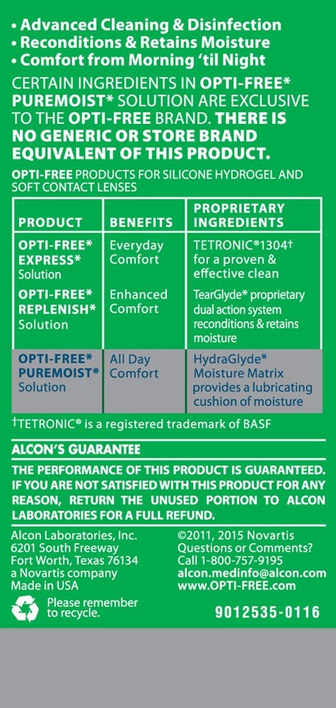 Opti-Free Opti-Free Puremoist Multi-Purpose Contact Lens Cleaning and Disinfecting Solution with Lens Case, 2 Fl Oz (Pack of 1)  - Image 3