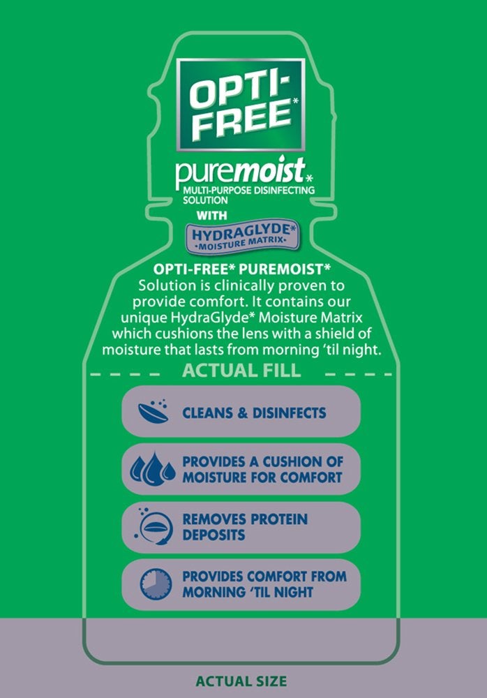 Opti-Free Opti-Free Puremoist Multi-Purpose Contact Lens Cleaning and Disinfecting Solution with Lens Case, 2 Fl Oz (Pack of 1)  - Image 5