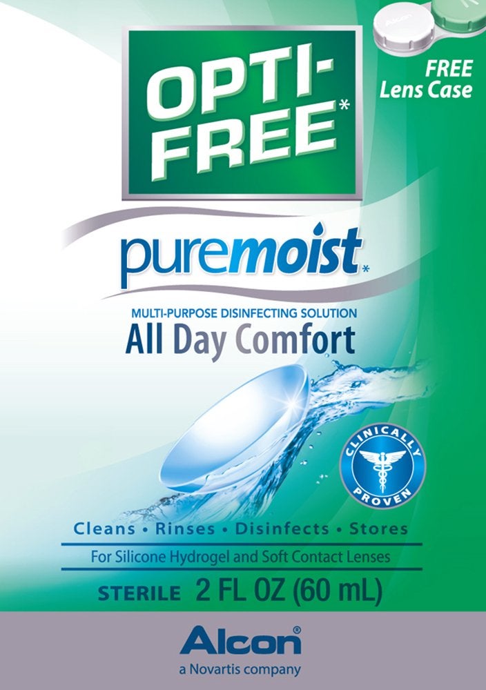 Opti-Free Opti-Free Puremoist Multi-Purpose Contact Lens Cleaning and Disinfecting Solution with Lens Case, 2 Fl Oz (Pack of 1)  - Image 2
