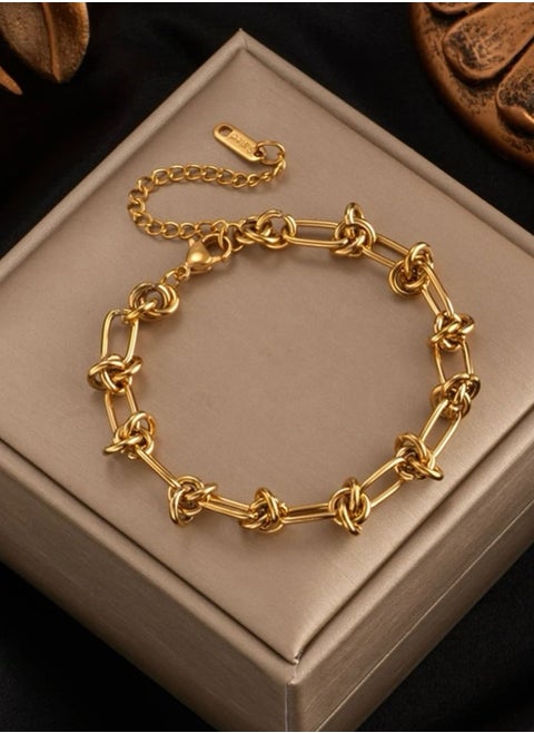 18k Gold Plated Stainless Steel Bracelet For Women