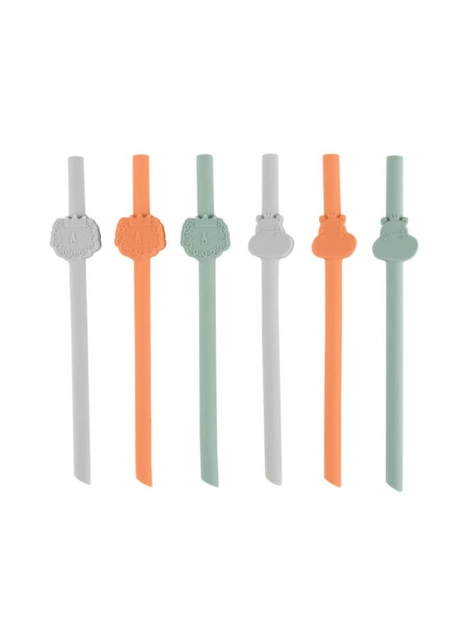 Chicco Take Eat Easy Reusable Silicone Straws 12m+ x6 - Image 1