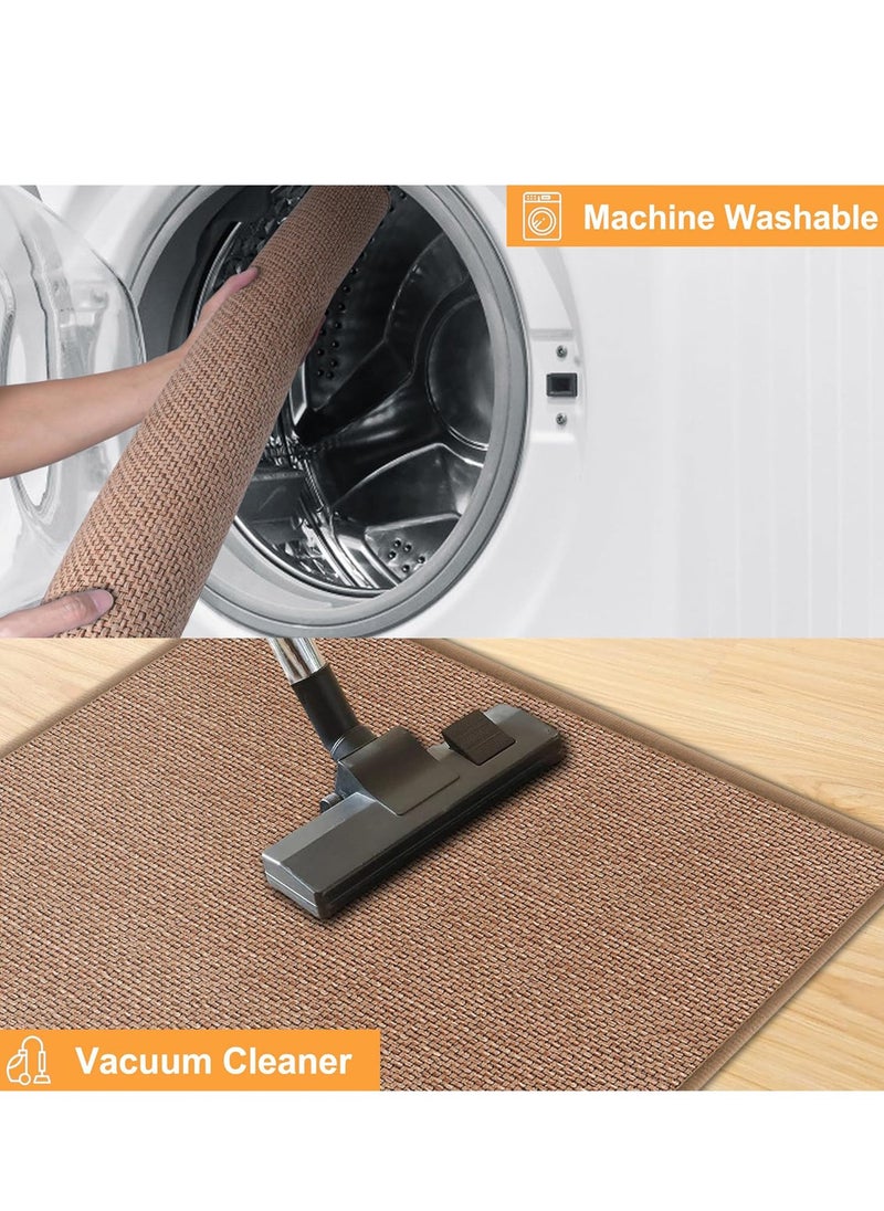 Sharpdo - 2-Piece Kitchen Floor Mats Non-Slip, Woven Kitchen Floor Mats Absorb Water in Front of Sink, 45*120cm+45*70cm Durable Waterproof Washable Kitchen Floor Mats - Image 1