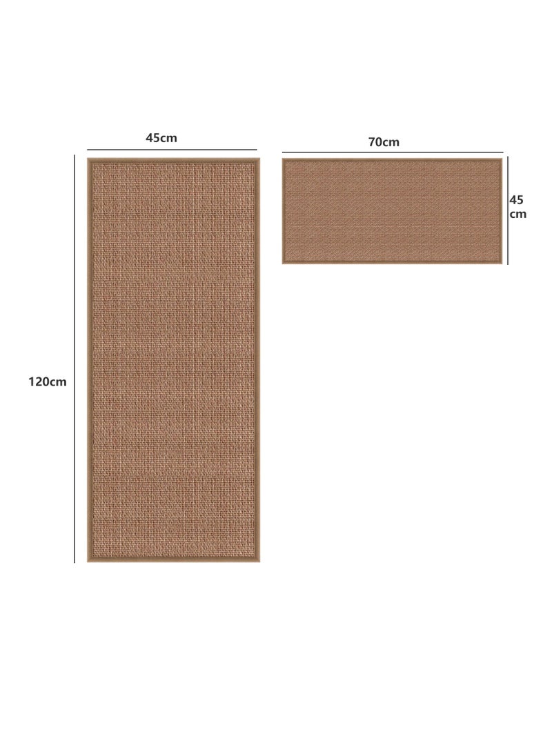 Sharpdo - 2-Piece Kitchen Floor Mats Non-Slip, Woven Kitchen Floor Mats Absorb Water in Front of Sink, 45*120cm+45*70cm Durable Waterproof Washable Kitchen Floor Mats - Image 1