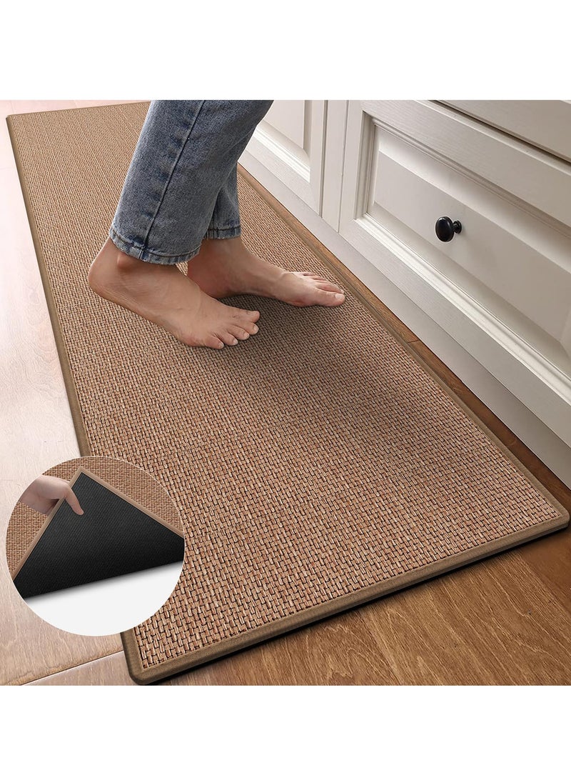 Sharpdo - 2-Piece Kitchen Floor Mats Non-Slip, Woven Kitchen Floor Mats Absorb Water in Front of Sink, 45*120cm+45*70cm Durable Waterproof Washable Kitchen Floor Mats - Image 1