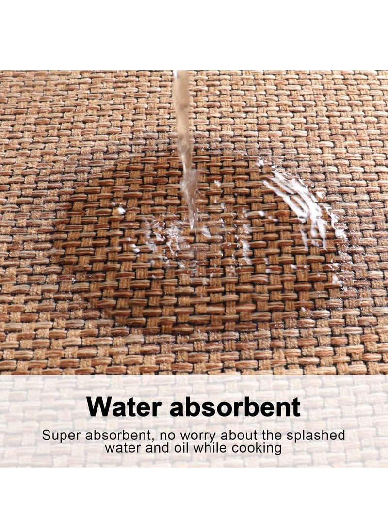 Sharpdo - 2-Piece Kitchen Floor Mats Non-Slip, Woven Kitchen Floor Mats Absorb Water in Front of Sink, 45*120cm+45*70cm Durable Waterproof Washable Kitchen Floor Mats - Image 1