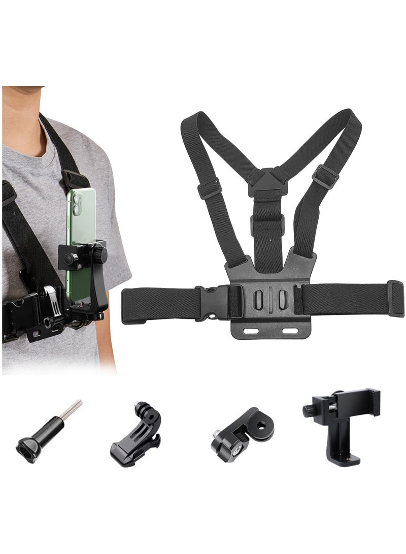 Arabest Mobile Phone Chest Mount Strap Holder, Anti Slide Strap Mount for Phone/GoPro Hero 360 Degree Rotary for Video Recording Camera Harness  - Image 1