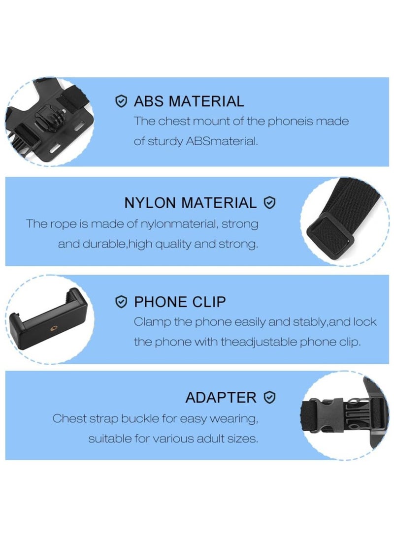 Arabest Mobile Phone Chest Mount Strap Holder, Anti Slide Strap Mount for Phone/GoPro Hero 360 Degree Rotary for Video Recording Camera Harness  - Image 2