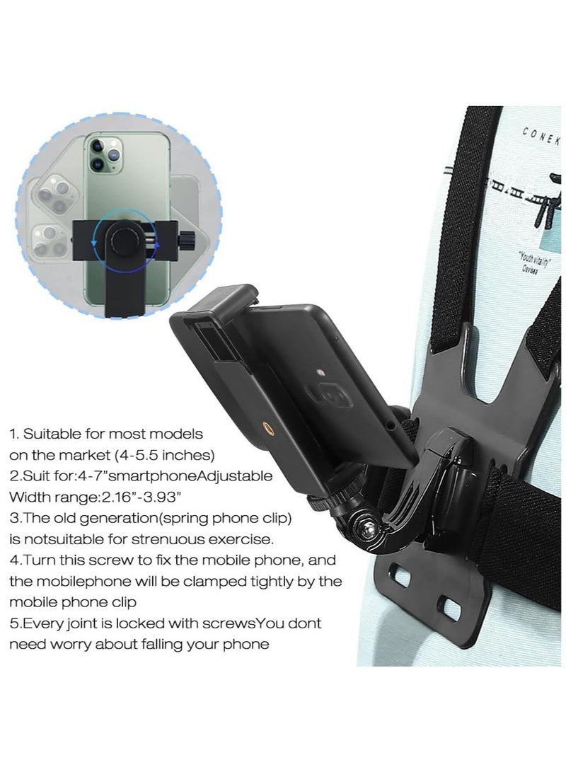 Arabest Mobile Phone Chest Mount Strap Holder, Anti Slide Strap Mount for Phone/GoPro Hero 360 Degree Rotary for Video Recording Camera Harness  - Image 3
