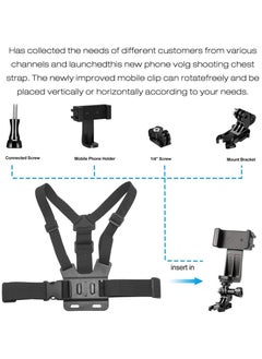 Arabest Mobile Phone Chest Mount Strap Holder, Anti Slide Strap Mount for Phone/GoPro Hero 360 Degree Rotary for Video Recording Camera Harness  - Image 4