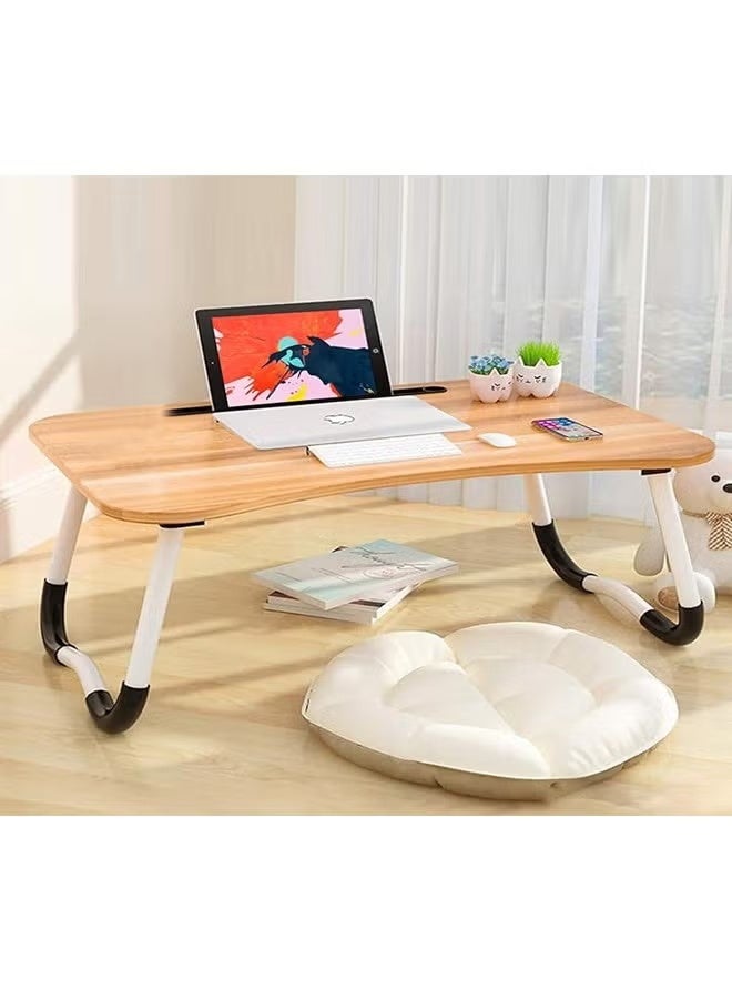 مكتب كمبيوتر محمول قابل للطي مع فتحة للتابلت 50 × 30 سم - Image 3
