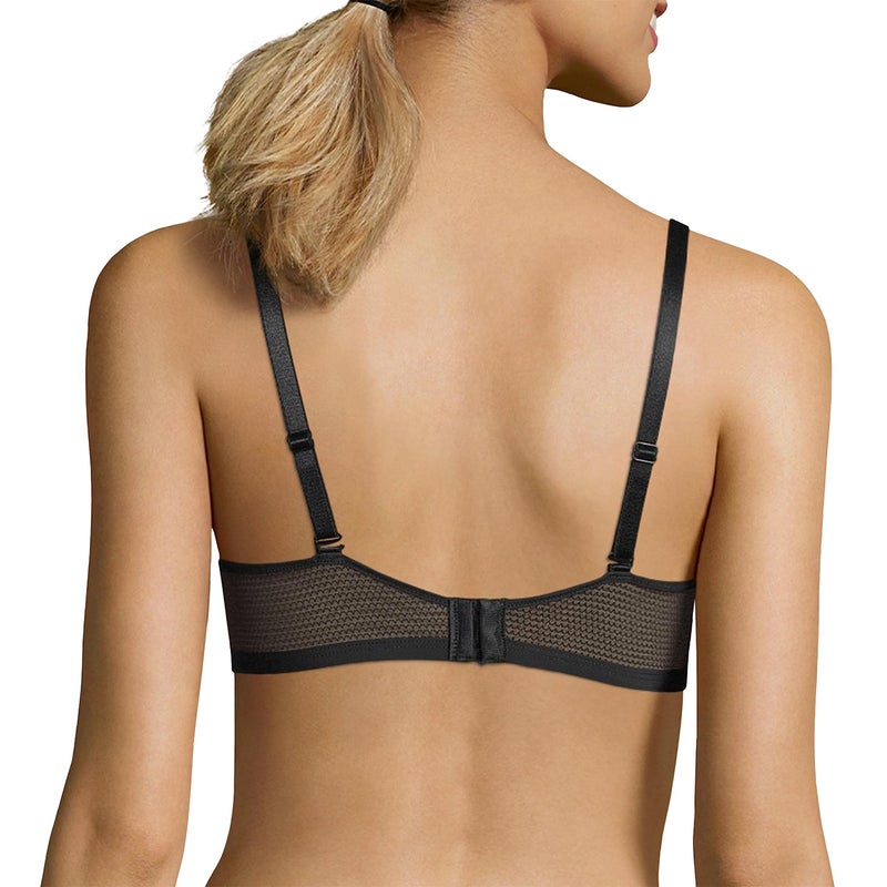 Hanes womens Oh So Light Foam Comfortflex Fit Wirefree Mhg521 Bra, Black/Nude, Medium US - Image 3