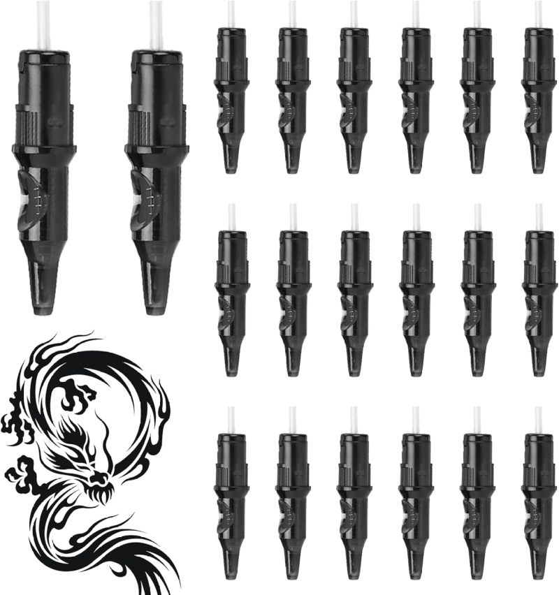Tattoo Needle Cartridge: Black, Practice-Focused, Tattoo Pen Cartridge - Learner-Oriented, Tattoo Cartridge for Tattoo Apprentices & Beginners - Image 1