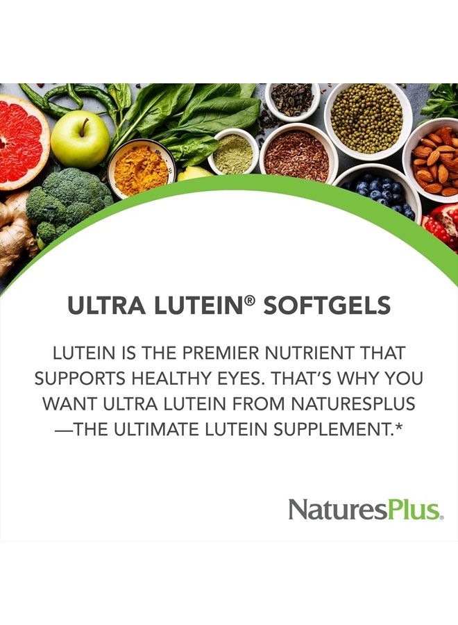 Nature's Plus ناتشرز بلس ألترا لوتين - 20 ملغ، 60 كبسولة لينة - أقصى قوة لمضاد الأكسدة فيتامين العين ومكمل الرؤية، يعزز صحة العين - مع زياكسانثين - خالي من الجلوتين - 60 حصة - Image 3