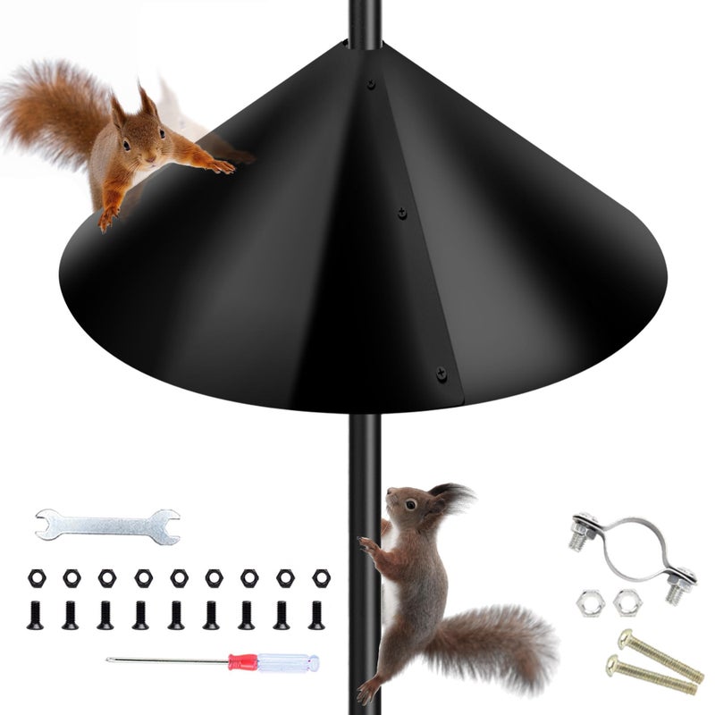 Zopkrts Squirrel Baffle for Bird Feeder Pole Outside Pole Mountï¼ŒBlack 16 Inch - Image 1
