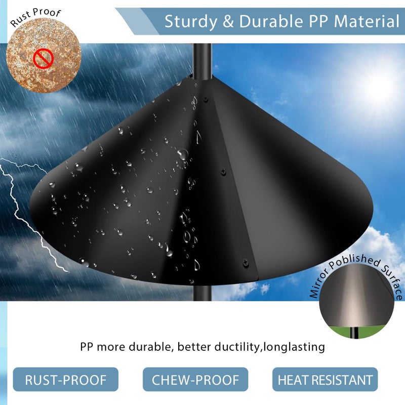 Zopkrts Squirrel Baffle for Bird Feeder Pole Outside Pole Mountï¼ŒBlack 16 Inch - Image 3