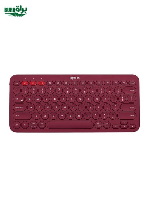 Logitech K380 Portable Multi-Device Wireless Bluetooth Keyboard (Red)