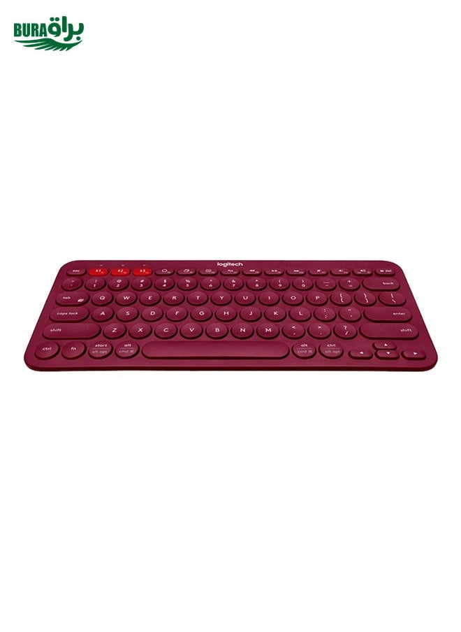 BURAQ - Logitech K380 Portable Multi-Device Wireless Bluetooth Keyboard (Red) - Image 1