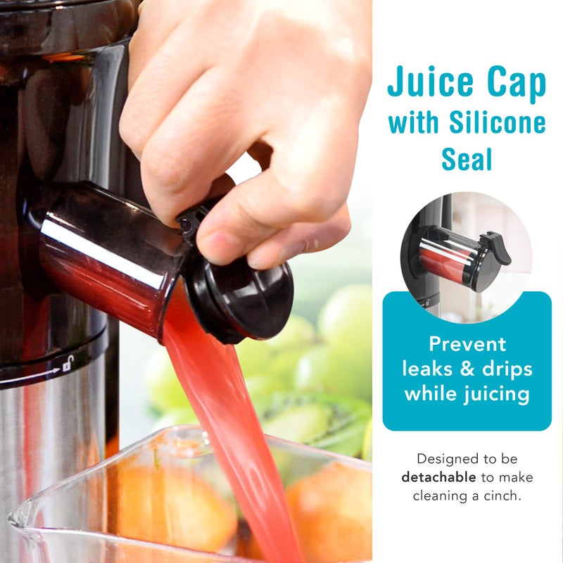 Shine Kitchen Co SJV-107-A Cold Press Slow Masticating Juicer, Stainless Steel - Image 3