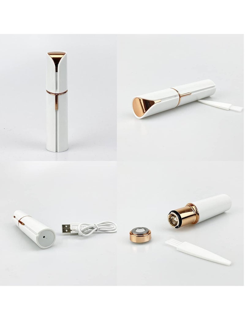 ELTRAZONE Electric Facial Hair Remover, Women’s Portable Facial Hair Trimmer, Best Painless Flawless Hair Remover for Women Bikini Area, Peach Fuzz, Upper Lip, Arm (White) - Image 5