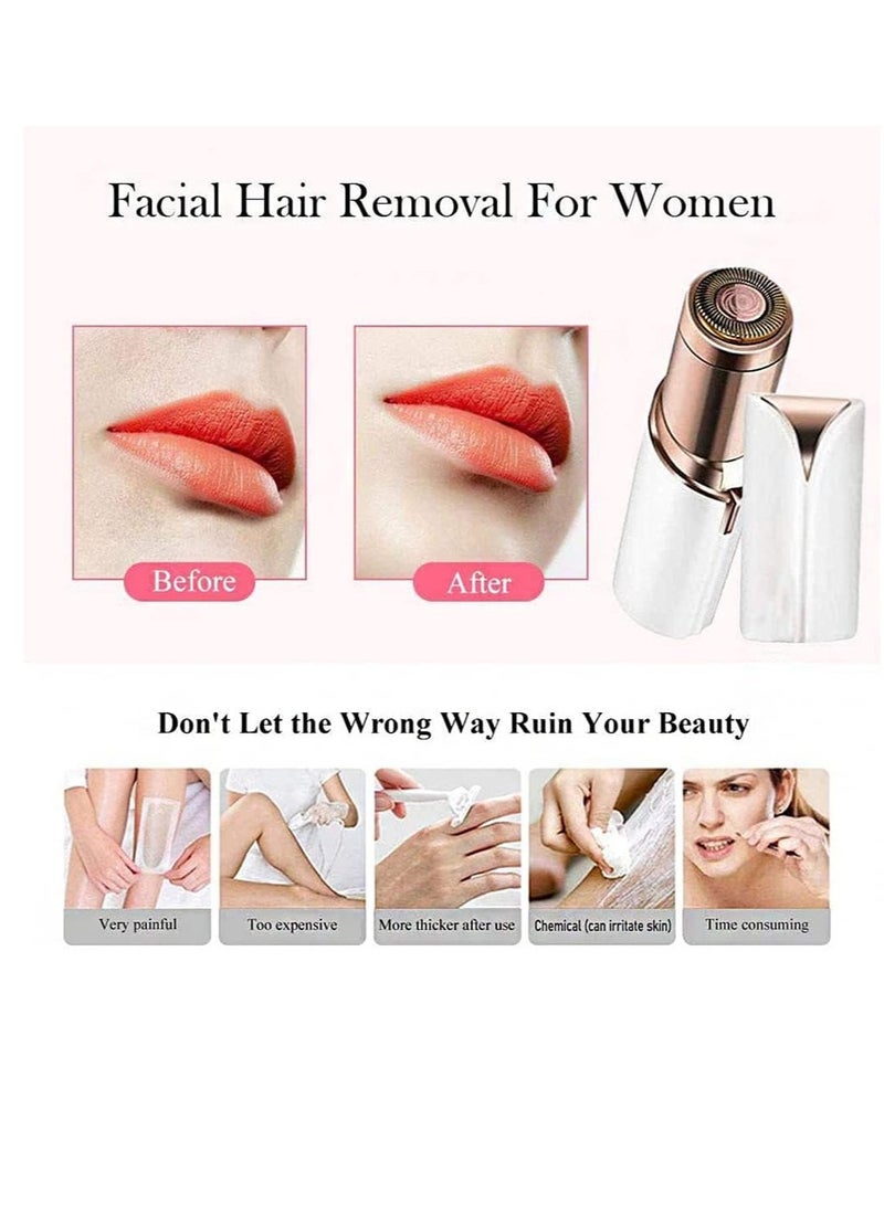 ELTRAZONE Electric Facial Hair Remover, Women’s Portable Facial Hair Trimmer, Best Painless Flawless Hair Remover for Women Bikini Area, Peach Fuzz, Upper Lip, Arm (White) - Image 3