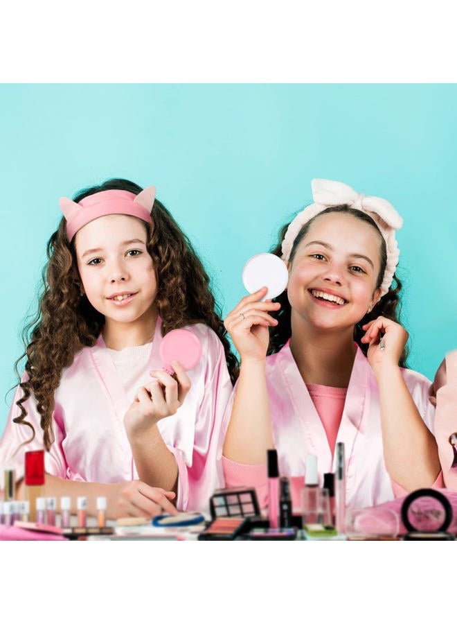 Bonuci 6 Set Spa Party Supplies for Girls, Include 6 Robes 6 Headbands 6 Masks 6 Folding Mini Hairbrush 6 Tote Bags and 12 Scrunchies for Pink Sleepover Party Wedding Birthday(Size 12) - Image 3