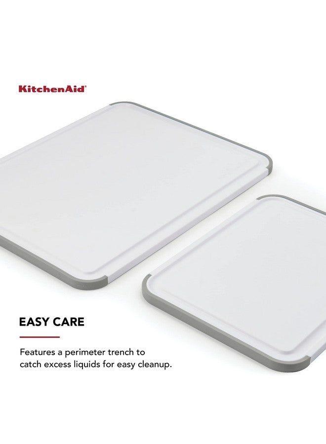 KitchenAid Classic Nonslip 2 Piece Plastic Cutting Board, Set of 2, White - Image 5