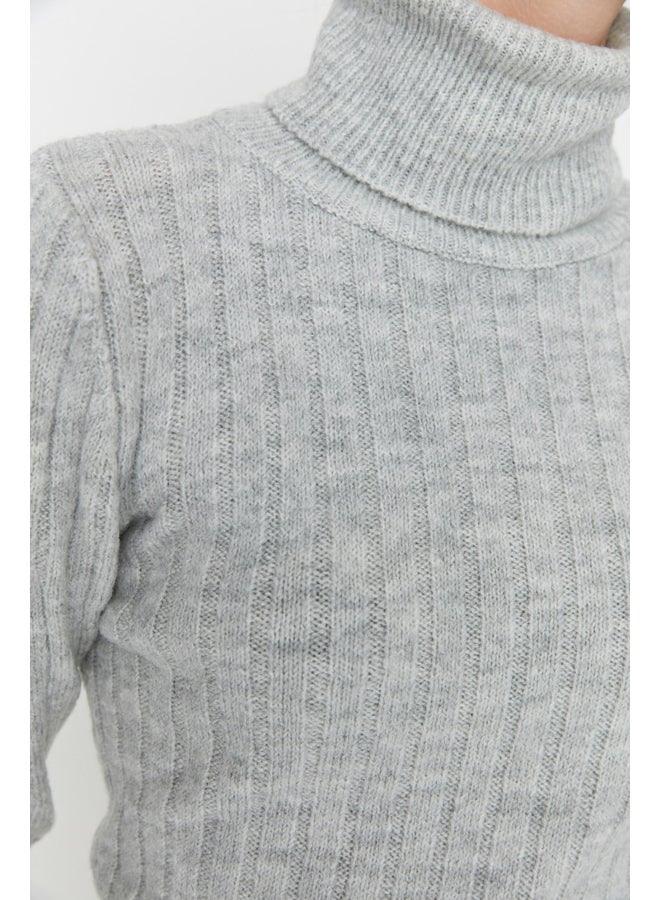 trendyol Sweater - Gray - Regular  - Image 4