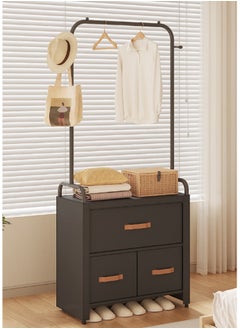 Multifunctional Modern Simple Style Clothes Storage Hanging Wardrobe Coat Rack Shoes Rack with 3 Drawer Organizer Bags For Home Bedroom