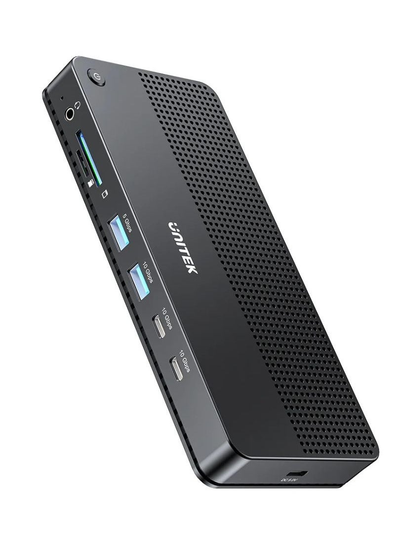 Unitek 13-in-1 USB-C 10Gbps Universal Docking Station (2*USB-C 10Gbps + USB-A 10Gbps + 2*USB-A 5Gbps + 2*HDMI + DP with MST + SD/Micro SD + Audio + 2.5G Ethernet + PD 100W)