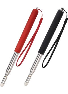 joyzzz Pointer Stick 2 Pack Telescopic Pointer Stick 1M With Hand Lanyard Presentation Pointers For Coach Classroom Whiteboard Post Pointer Black Red  - Image 1