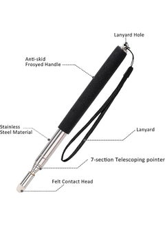 joyzzz Pointer Stick 2 Pack Telescopic Pointer Stick 1M With Hand Lanyard Presentation Pointers For Coach Classroom Whiteboard Post Pointer Black Red  - Image 3