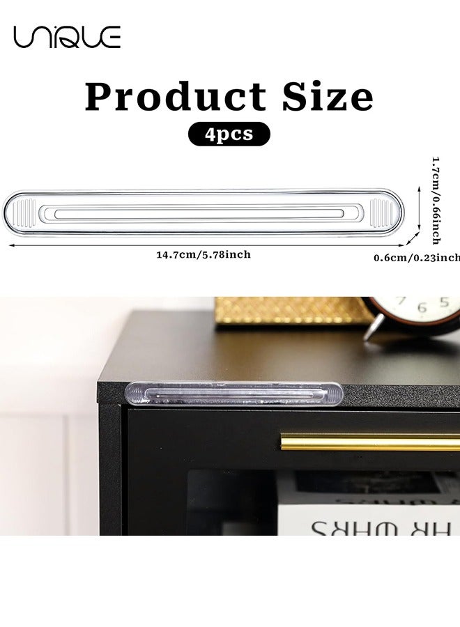 Unique Clear Furniture Bumpers 4 Pack Clear Furniture Bumpers Silicone Cabinet Door Bumper Adhesive Wall Protector Bumpers for Shower Doors, Drawers, Car Doors, Toilet Lids  - Image 2