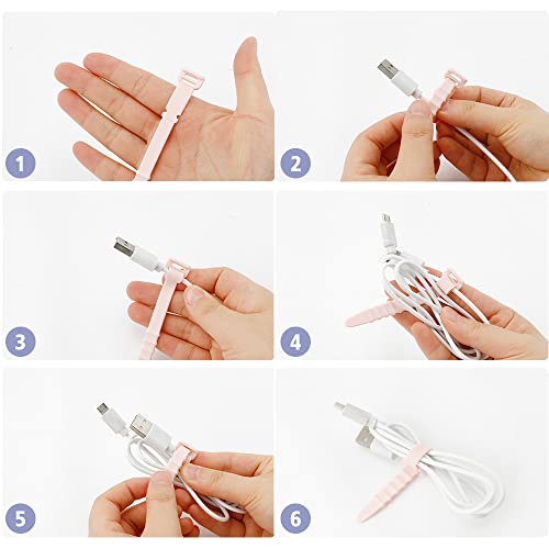 QPIXVB Reusable Zip Ties,Silicone Zip Ties,20Pcs Rubber Cable Ties,Cable Management,Everyday Beach Essentials,Office Supplies,Home Organization,Packing Essentials,Cable Organizer,Multicolor Cable Straps - Image 4