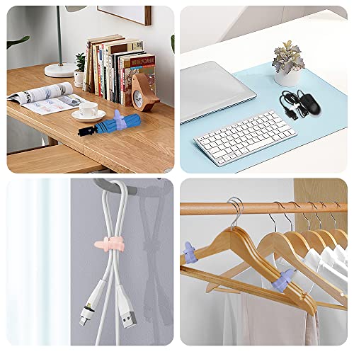 QPIXVB Reusable Zip Ties,Silicone Zip Ties,20Pcs Rubber Cable Ties,Cable Management,Everyday Beach Essentials,Office Supplies,Home Organization,Packing Essentials,Cable Organizer,Multicolor Cable Straps - Image 5