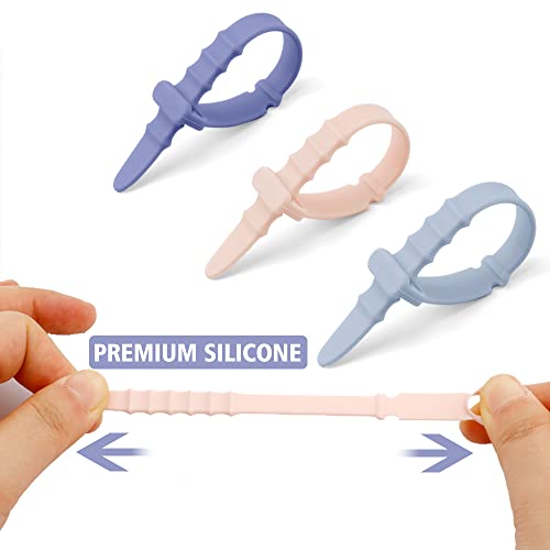QPIXVB Reusable Zip Ties,Silicone Zip Ties,20Pcs Rubber Cable Ties,Cable Management,Everyday Beach Essentials,Office Supplies,Home Organization,Packing Essentials,Cable Organizer,Multicolor Cable Straps - Image 3