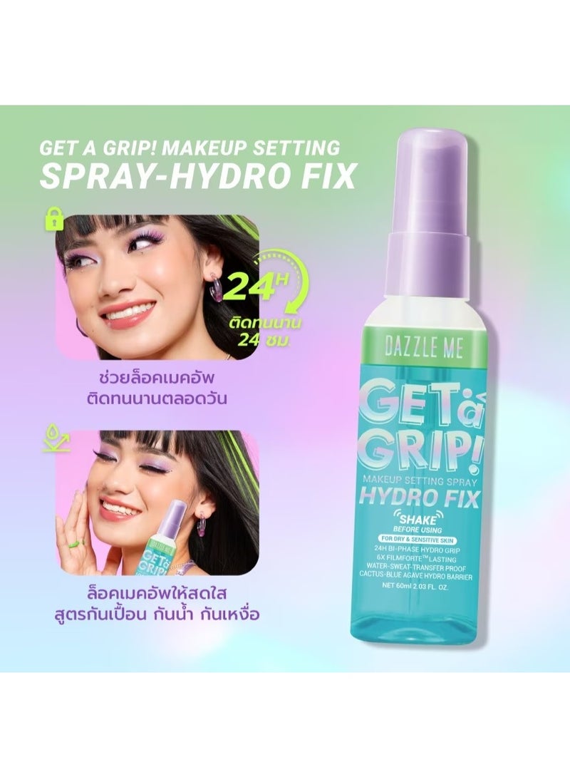 Dazzle Me Get a Grip! Hydro Fix Makeup Setting Spray 60ml | Hydrating Makeup Fixer Mist for Long-Lasting Fresh & Flawless Look - Image 3