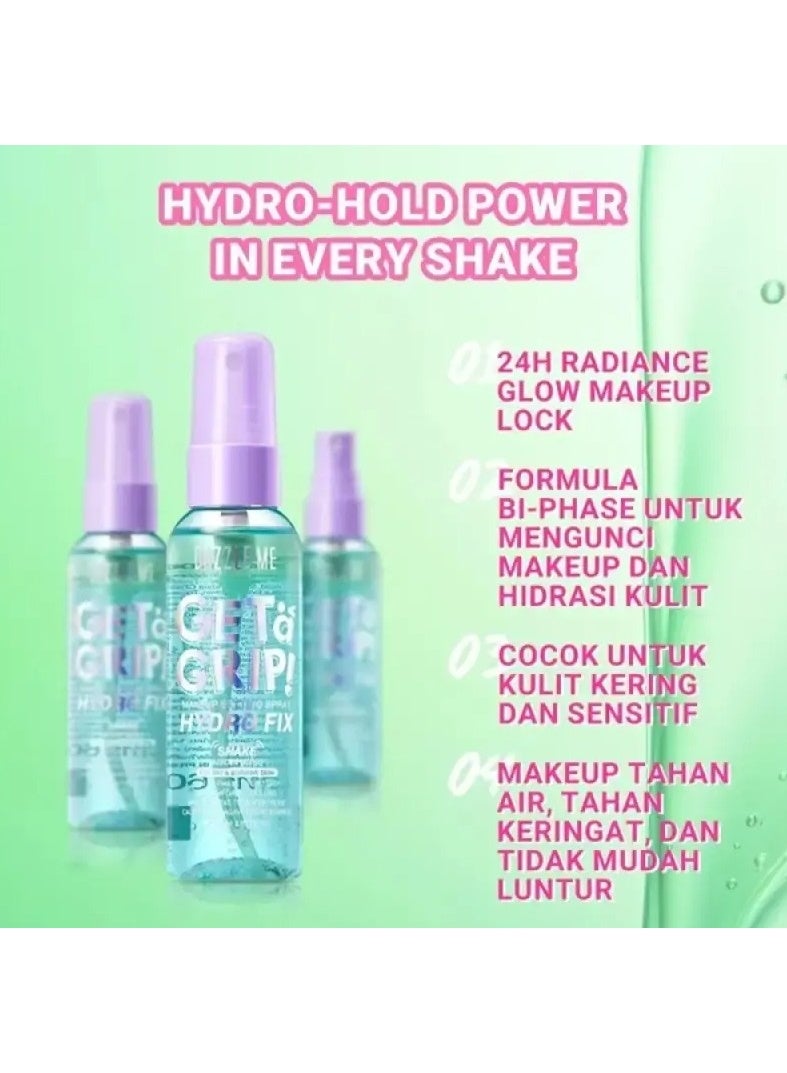 Dazzle Me Get a Grip! Hydro Fix Makeup Setting Spray 60ml | Hydrating Makeup Fixer Mist for Long-Lasting Fresh & Flawless Look - Image 5