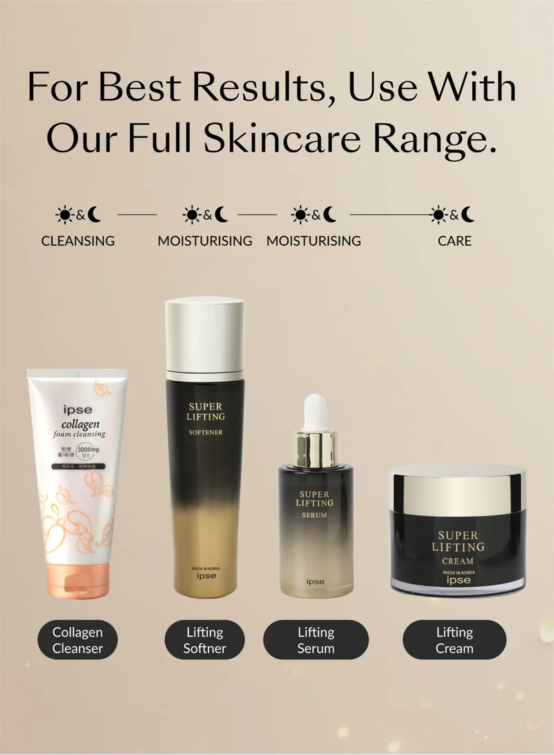 Ipse Korean Premium Super Lifting Face & Neck Serum - Skin Care Anti Aging Facial Brightening Rejuvenation Serum - Wrinkle with Peptide Complex