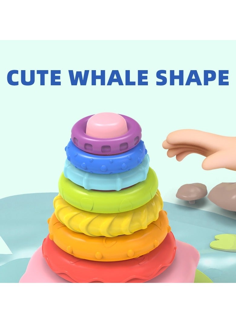 Whale Stacking Toy, Includes 7 Unique Rings, Montessori Development, Baby Toy, Gift for 1 Year Old Boys & Girls, Ages 0-6+, 9, 10, 12, 18+ Months (Pink))  - Image 3