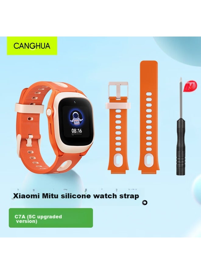 Canghua متوافق مع سوار ساعة Xiaomi Mijia الذكية للأطفال، شريط ساعة Mijia C7a ، سوار سيليكون رياضي قابل للتنفس، برتقالي - Image 1