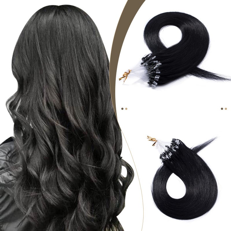 SEGO Micro Beads Hair Extensions Human Hair Micro Loop Human Hair Extensions Natural Straight Micro Ring Hair Extensions Cold Fusion 50gpack 100 Strands 141618202224 Inches