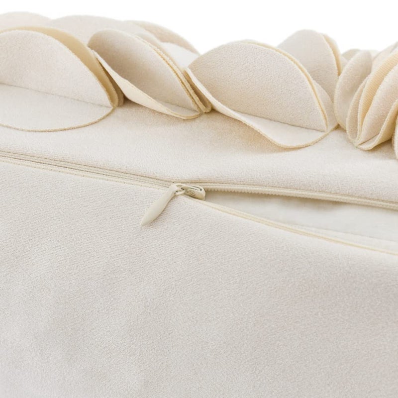 KINGROSE Handmade 3D Flower Home Decorative Throw Pillow Case Rectangular Cushion Cover 12 x 20 Inches for Bed Living Room Sofa Chair Solid Suede Beige - Image 5