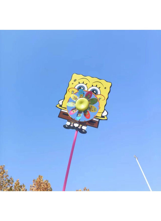 Children's Cartoon Windmill Toy Handheld Interactive Luminous No Lights Colorful Cartoon Windmill Stall Night Market Square Wholesale-Color:Cartoon Smiling Face Six Rounds Do Not Shine (random Style)  - Image 5