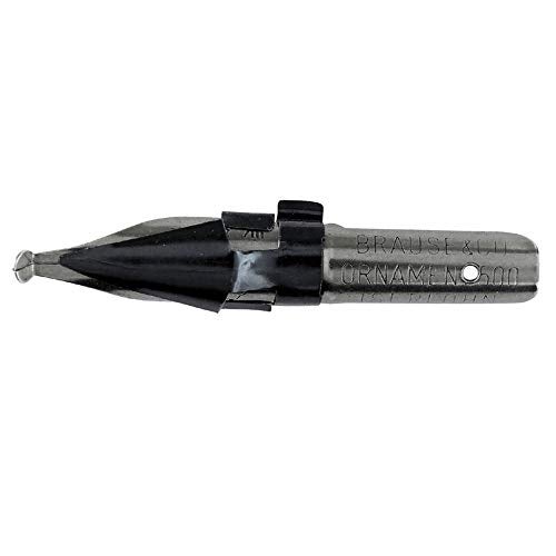 Brause - Ref 50025B - Ornament 2.5 mm Nibs (Pack of 50) - Metallic with Round Point, Solid Metal Construction - Suitable for Titling & Ornamentation - Palette Nib, Ornamental Nib - Image 1