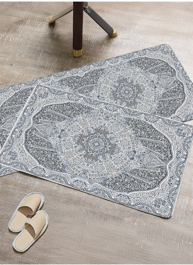 Generic 2 PCS Kitchen Floor Mats Rugs Set, Cushion Floor Carpet, Waterproof, Oil Resistant and Anti-Fatigue PU Standing Mat for Kitchen, Floor, Office, Sink, Laundry 45*75CM+45*120CM  - Image 2