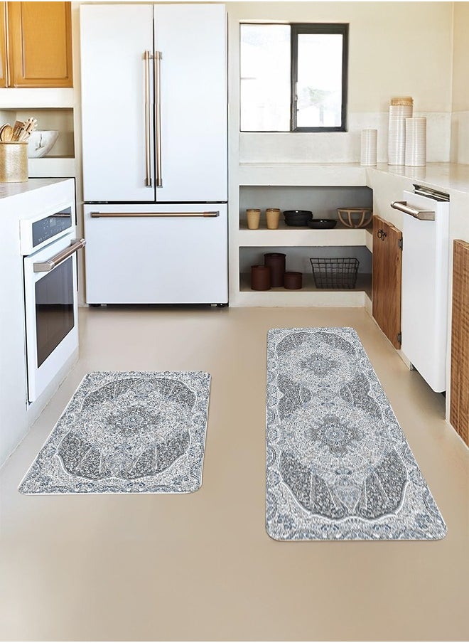 Generic 2 PCS Kitchen Floor Mats Rugs Set, Cushion Floor Carpet, Waterproof, Oil Resistant and Anti-Fatigue PU Standing Mat for Kitchen, Floor, Office, Sink, Laundry 45*75CM+45*120CM  - Image 3