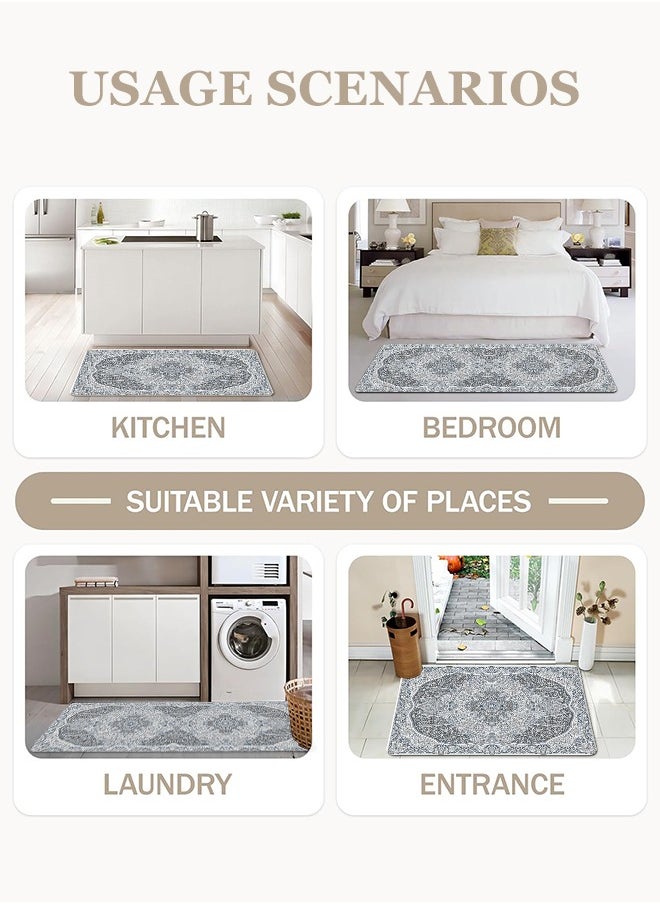 Generic 2 PCS Kitchen Floor Mats Rugs Set, Cushion Floor Carpet, Waterproof, Oil Resistant and Anti-Fatigue PU Standing Mat for Kitchen, Floor, Office, Sink, Laundry 45*75CM+45*120CM  - Image 4